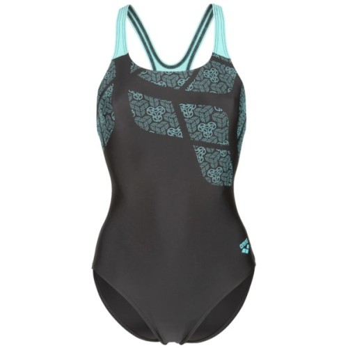 Купальник Arena Kikko Swimsuit Swim Pro Back 010807-580 чорний, бірюзовий 44 (3468337757238)