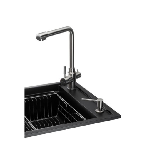 Мийка кухонна GRANADO Optimal Artes black shine (+ змішувач Badalona LUX inox + дозатор Redondo inox + ко (ksg1201)