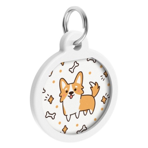 Адресник для тварин WAUDOG Smart ID з QR паспортом "Корги", круг 25 мм (0625-0212)