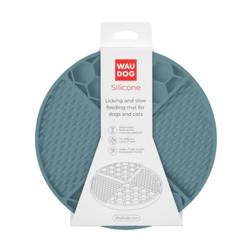 Універсальний посуд для тварин WAUDOG Silicone Килимок для злизування 21х21х3 см сірий (235011)