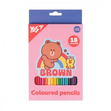 Олівці кольорові Yes 18 кольорів Line Friends Choco and Sally (290734)