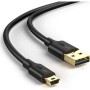 Дата кабель USB 2.0 AM to Mini 5P 3.0m 2A PVC black Ugreen (UGR-10386)