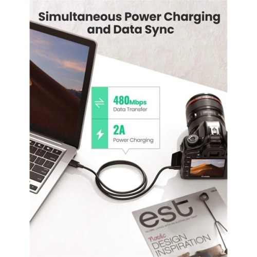 Дата кабель USB 2.0 AM to Mini 5P 3.0m 2A PVC black Ugreen (UGR-10386)