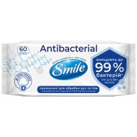 Вологі серветки Smile Antibacterial з Д-пантенолом 60 шт. (4823071621044/4823071656435)