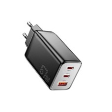 Зарядний пристрій Essager 2xUSB-C + 1xUSB PD67W QC4.0 FCP GaN black (ECT67W-LJB01-Z) Зарядний пристрій Essager 2xUSB-C + 1xUSB PD67W QC4.0 FCP GaN black (ECT67W-LJB01-Z)