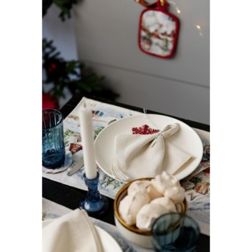 Серветка на стіл Прованс гобеленова з велюром Снігова зима 30х50 см (036440)