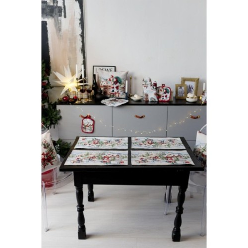 Серветка на стіл Прованс гобеленова з велюром Снігова зима 30х50 см (036440)