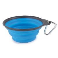 Посуд для собак Dexas Дорожня складна миска Тревел Кап з карабіном велика 480 мл (блакитна) (0084297309176)