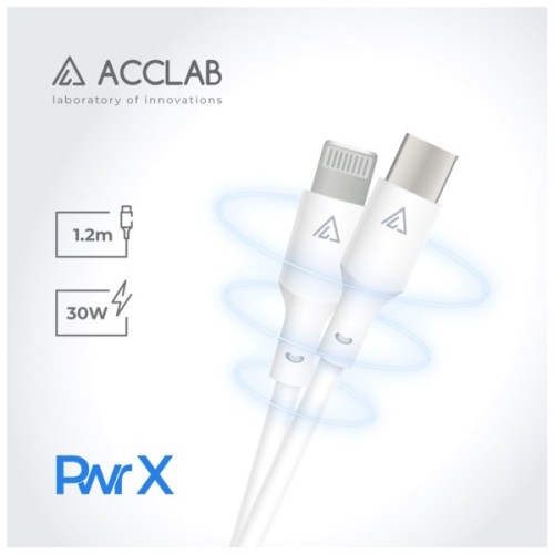 Дата кабель USB-C to Lightning 1.2m PwrX 30W ACCLAB (1283126559556)