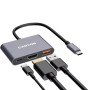 Концентратор Canyon hub DS-4 3in1 USB-C Grey (CNS-TDS4)