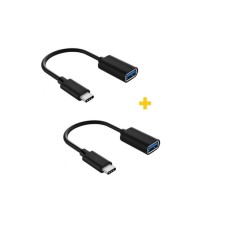 Перехідник OTG USB 2.0 AF to USB-C 0.11m 2PCS black XoKo (XK-AC230-BK2)