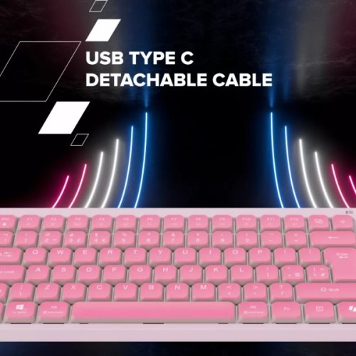 Клавіатура Canyon OnType 10 TKL Mechanical Silent Low-profile USB UA Pink (CNS-HKB10P)