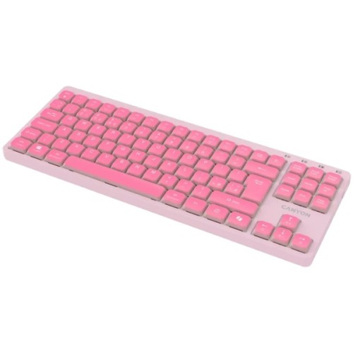 Клавіатура Canyon OnType 10 TKL Mechanical Silent Low-profile USB UA Pink (CNS-HKB10P)