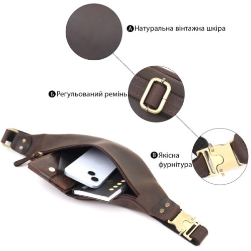 Сумка Shvigel З натуральної шкіри Коричнева (23130)