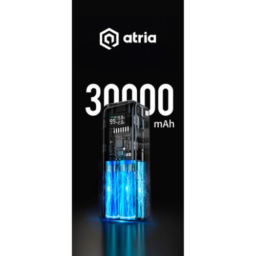 Батарея універсальна Atria 30000mAh PD/3.1/160W(Max)80W+80W, QC/3.0/22.5W, Blue (WPD-160SB)