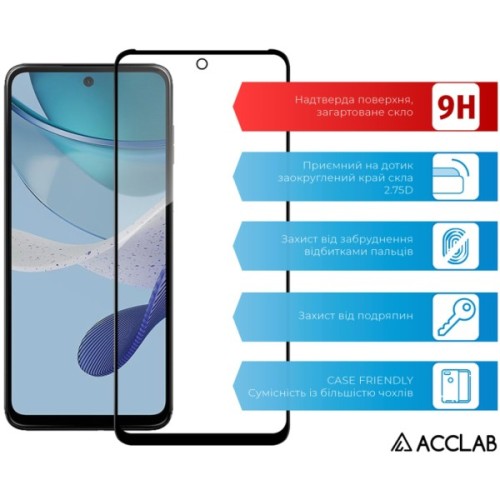 Скло захисне ACCLAB Full Glue MOTO G13/G23/G53 Black (1283126567247)