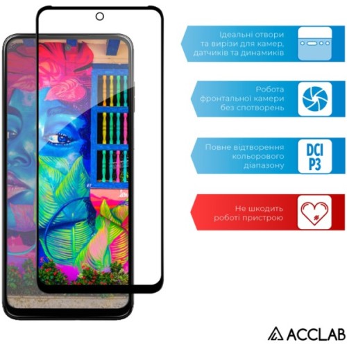 Скло захисне ACCLAB Full Glue MOTO G13/G23/G53 Black (1283126567247)