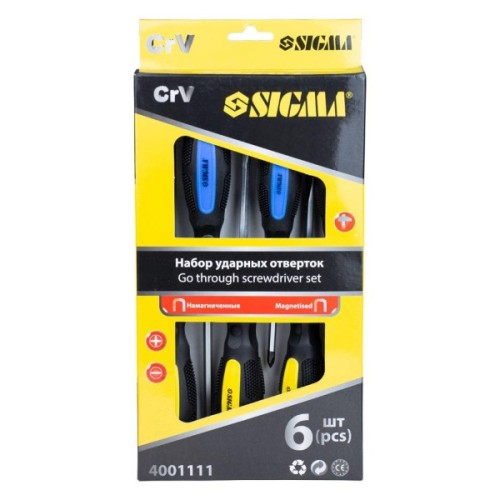Набір викруток Sigma ударних 6шт CrV (4001111)