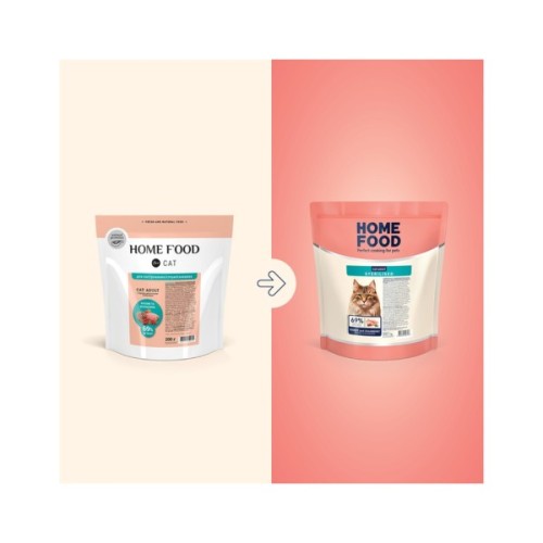 Сухий корм для кішок Home Food For sterilised з кроликом та журавлиною 200 г (4820290090156)