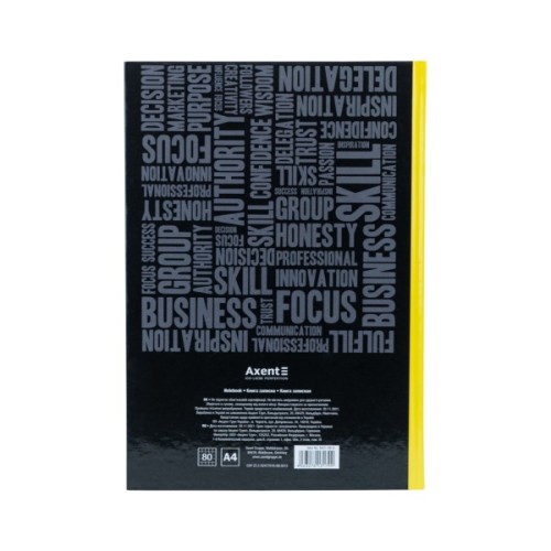 Канцелярська книга Axent Colors А4, 80 аркушів, клітинка, жовта (8421-06-A)