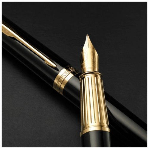 Ручка пір'яна Parker INGENUITY Black Lacquer GT FP F (60 011)