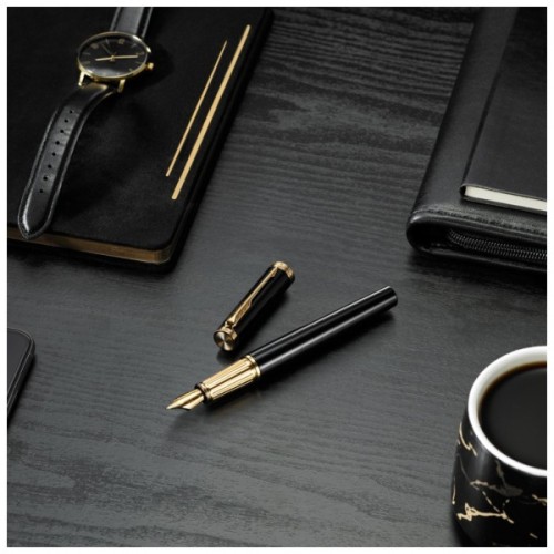 Ручка пір'яна Parker INGENUITY Black Lacquer GT FP F (60 011)