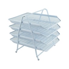 Лоток для паперів Axent горизонтальний 4-в-1, металевий, білий (2129-21-A)