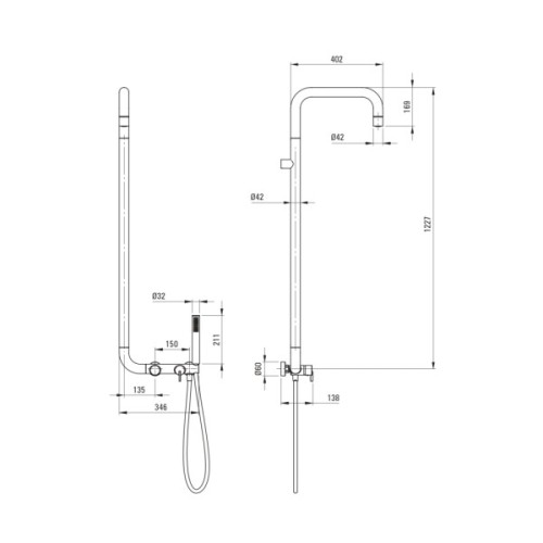 Душовий гарнітур Deante Silia зі змішувачем для душу (NQS_D4XM)
