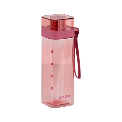 Поїльник-непроливайка Kite квадратна, 550 мл, рожева (K24-1209-3)