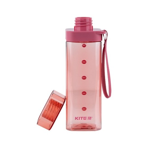 Поїльник-непроливайка Kite квадратна, 550 мл, рожева (K24-1209-3)