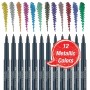Набір маркерів Faber-Castell тонких металіків для декорування Metallics Marker M (1,5 мм) 12 кольорів (32019)