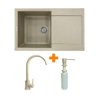 Мийка кухонна Adamant Horizon Сахара + змішувач + дозатор (182496901502)