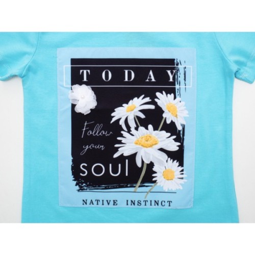 Футболка дитяча Cloise з ромашками (CLO134002-128G-blue)