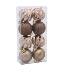 Ялинкова іграшка Chomik пластикові кульки 8 шт, 6 см, шампань (5900779893979_2)