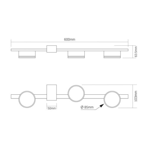 Світильник Videx під лампу 3xGX53 (VL-SPF32-3B)