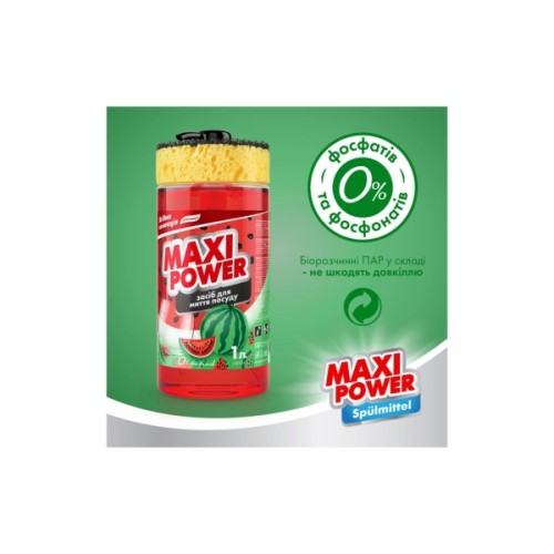 Засіб для ручного миття посуду Maxi Power Кавун 1 л (4823098414230)