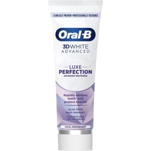 Зубна паста Oral-B 3D White Advanced Luxe Perfection Прохолода перцевої м'яти 75 мл (8700216922784)