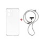 Чохол до мобільного телефона Dengos Case + Cross-body Strap Motorola G06/G06 Power Clear+Grey (DG-KM-CCRB-29)