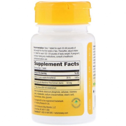 Трави Nature's Way Пікногенол, Екстракт Соснової Кори, Pycnogenol, Pine Bark Ex (NWY-45151)