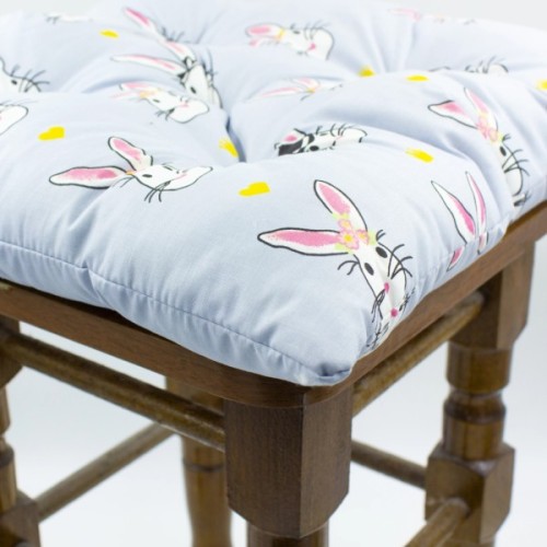 Подушка на стілець MirSon Бязь Принт 17-0527 Bunnies 50х50 см (2200006276838)