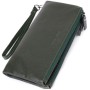 Гаманець ST Leather Шкіряний на три відділення Зелений (23110)