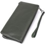 Гаманець ST Leather Шкіряний на три відділення Зелений (23110)