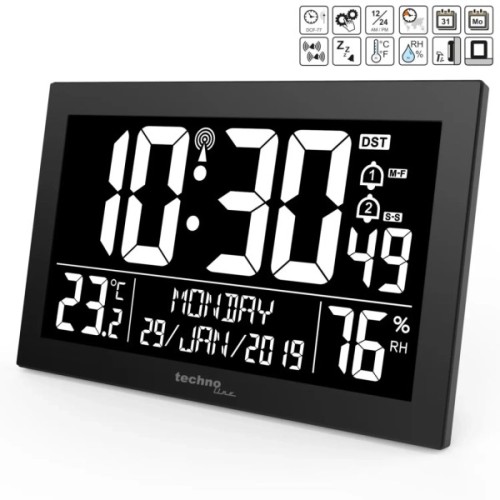 Настінний годинник Technoline WS8017 Black (DAS301334)
