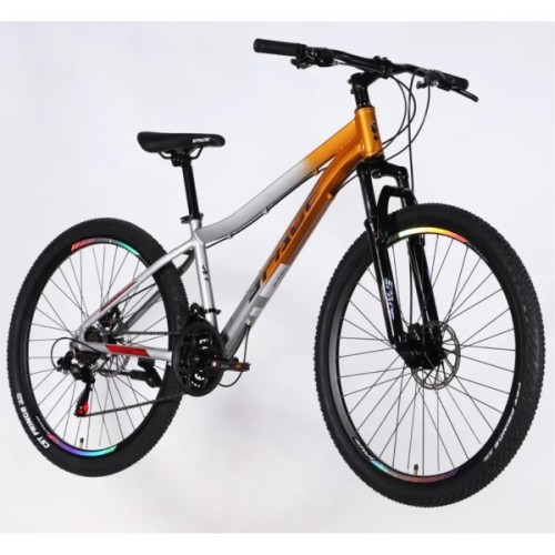 Велосипед Space 27.5" LYRA DD FR рама-15" AL 2026 помаранчево-сріблястий (OPS-SP-27.5-095)