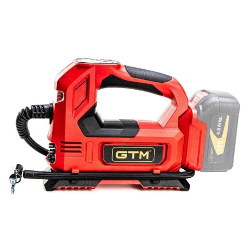 Автомобільний компресор GTM акумуляторний, 12V/18V, 6.8бар, 26л/хв, 2Ah, ЗП (ACC18/26_KIT)