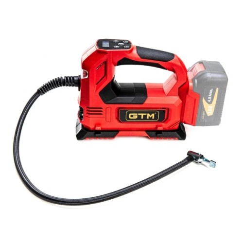 Автомобільний компресор GTM акумуляторний, 12V/18V, 6.8бар, 26л/хв, 2Ah, ЗП (ACC18/26_KIT)