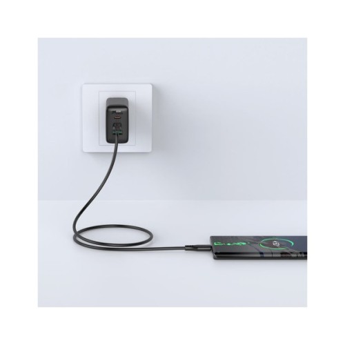 Дата кабель USB-C to USB-C 1.2m 3A TPE C3-03 Black Acefast (6974316280842)