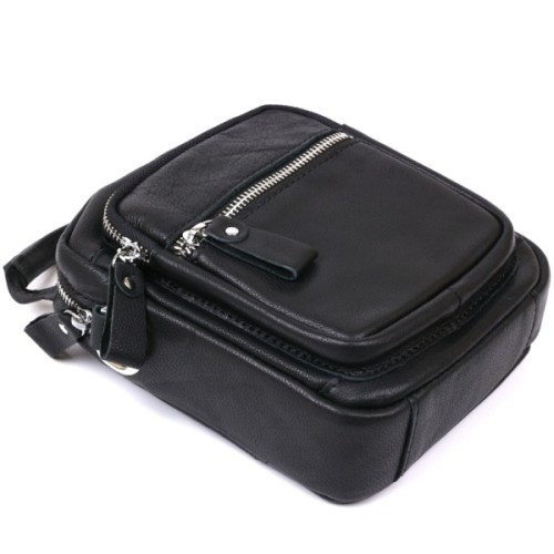 Сумка Vintage Чоловіча з натуральної шкіри Чорна (20477)