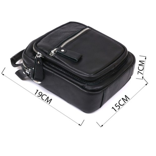 Сумка Vintage Чоловіча з натуральної шкіри Чорна (20477)