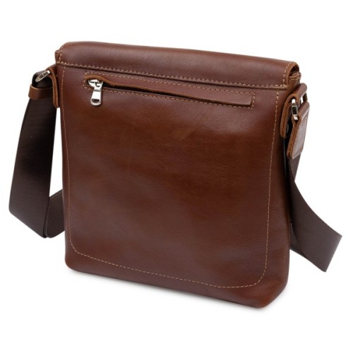 Сумка Grande Pelle Шкіряна чоловіча через плече Коричнева (11567)
